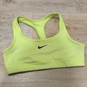 Nike YOUTH MEDIUM  Neon Yellow Racerback Sports Bra with Black Swoosh